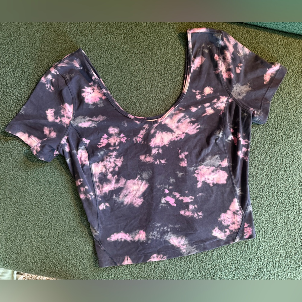 Lululemon Pink and Blue Tie-Dye Crop Top